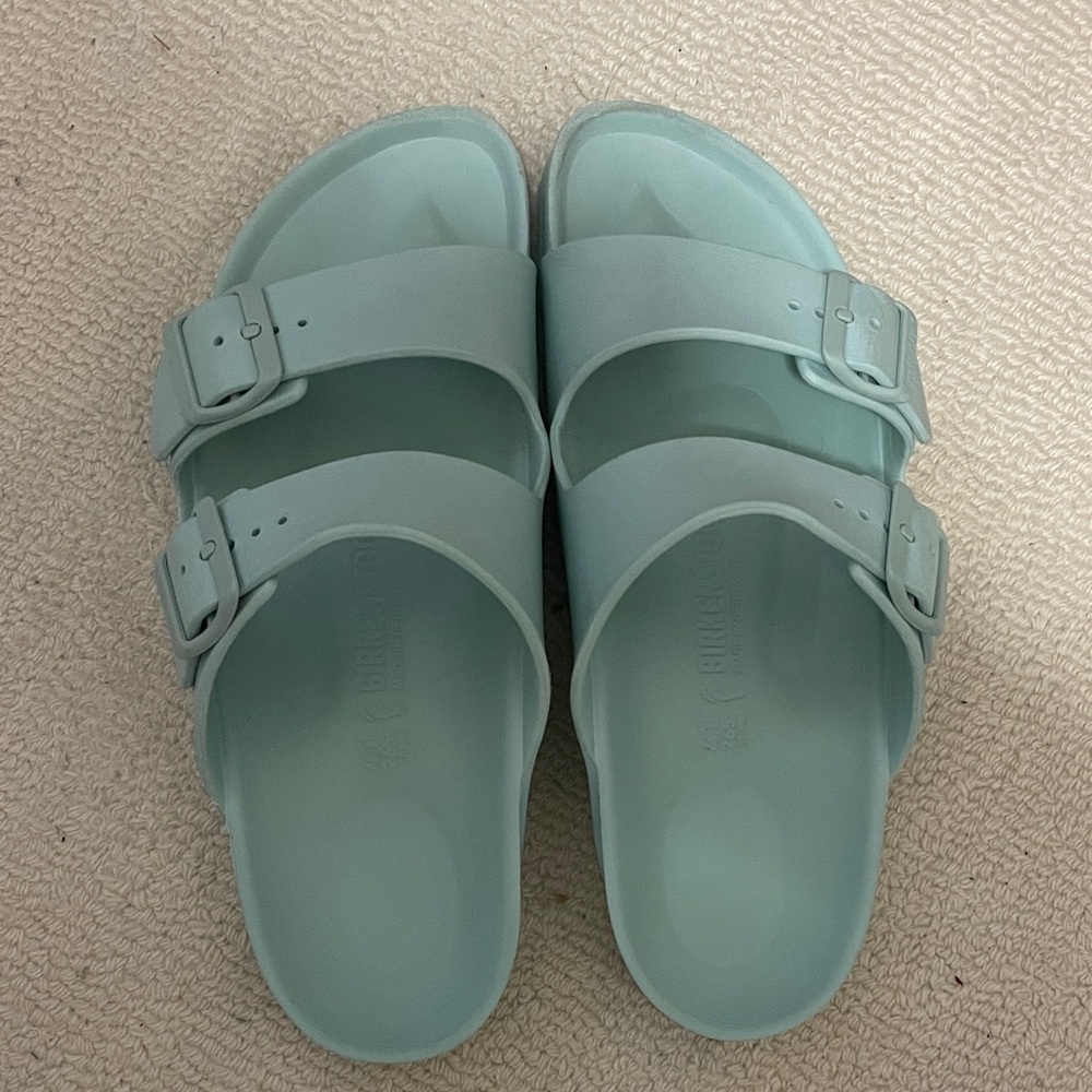 Light Blue Slide Arizona Birkenstocks Sandals (plastic) Size 41